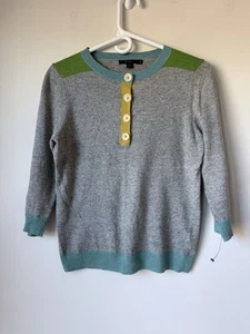 Maglione Boden rosa colorblock bottoni accogliente taglia 12 grigio misto cashmere angora - Foto 1 di 7