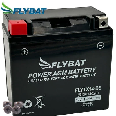 Motorcycle battery FlyBat FLYTX14-BS / YTX14-BS AGM closed, 12V|15.1Ah (150x - Image 1 of 3