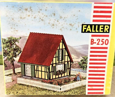 Vintage Faller HO Scale Model Kit - Yellow Timber Cottage w/Shutters #B-250 - Image 1 of 4