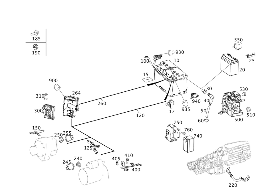 Arnés de cableado eléctrico genuino Mercedes-Benz 204-440-28-50 Foto 1 de 1