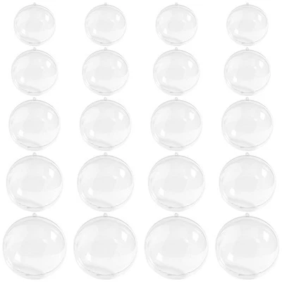  20 Piezas Bolas Decoración Boda Plástico Transparente Rellenables Ornamento Vacío Foto 1 de 4