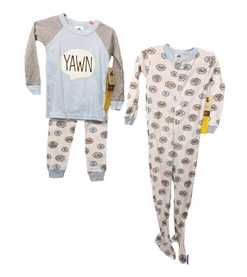 2x Juegos de pijama recién nacido 24M niños algodón orgánico 2 piezas y 1 pieza Foto 1 de 4