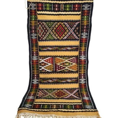 Alfombra de lana bereber vintage rara tejida a mano en Ghardaïa, alfombra tribal valle de M'zab Foto 1 de 4