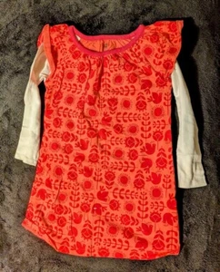 Tea Collection Red Dress with White Sleaves Size 5 - Picture 1 of 1