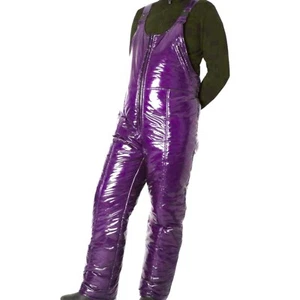 Glanznylon shiny ny LACK PVC Hose OLD  Latzhose Pants  XS-5XL 15 mm Wattierung - Picture 1 of 6