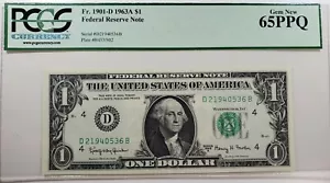 1963A $1 Cleveland PCGS 65 PPQ FR 1901-D FRN 1 Dollar - Picture 1 of 6