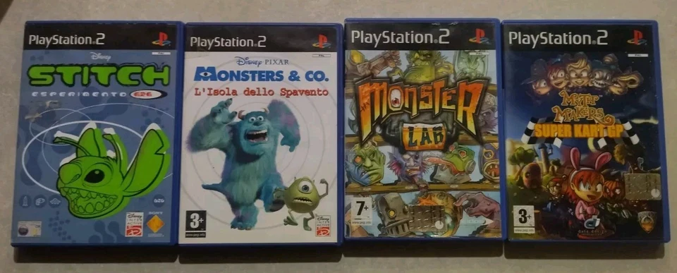 Lotto Di 4 Giochi PlayStation 2 PS2 Disney Monster Lab Kart Giochi Bambini  - Immagine 1 di 4