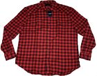 Lucky Brand Western Workwear Shirt Long Sleeve Red Plaid Size XL NWT $79