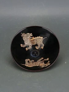 6" China Song Jizhou Horno Porcelana Talla Animal Kylin Bambú Sombrero Cuenco - Imagen 1 de 9