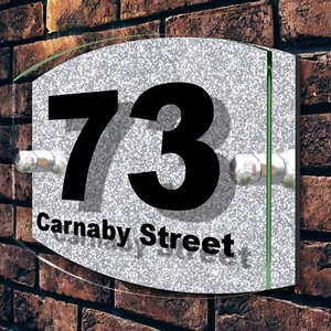 House Number Plaques Door Numbers Personalised Acrylic Door Sign Street Name - Picture 1 of 12