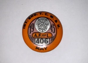 Vintage Mai 1945 Int. Bro. T.C.W.&H Union 7/8" Pinback - Bild 1 von 3