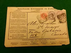 Gran Bretaña 1888 American Exchange Sobre Reina Victoria Charing Cruz P99 - Imagen 1 de 2