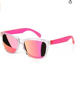 Pink Sunglasses Square Sunglasses W Trendy Mirrored Polarized Lens UV400 Block.. - Picture 1 of 10