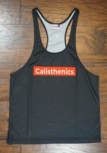 Calisthenics Supreme like Kura Wear Top Mens Training Black Red Workout Sz M - Picture 1 of 4