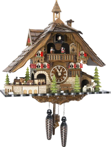 Original German Cuckoo Clock Quartz-movement Chalet-Style 40cm by Engstler Cover
