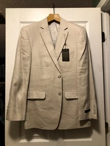 tasso elba men's new beige/khaki sport coat jacket blazer size: 40R - Picture 1 of 7