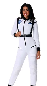 Women's White Astronaut NASA Space Jumpsuit Costume SIZE XS (Used) - Picture 1 of 2