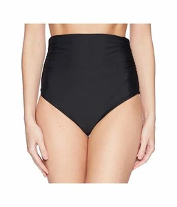 Athena Women's Black Stretch Fold-Over High-Waist Swimwear Bikini Bottom - Picture 1 of 4