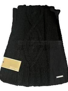 Michael Kors Damen geflochtener Zopfmuster Schal dick schwarz Neu mit Etikett - Bild 1 von 4