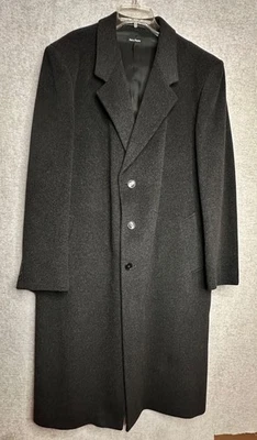 Stafford Coat Mens 48L Charcoal Wool Cashmere Classic 3 Button Overcoat - Image 1 of 4