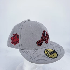 Gorra ajustada de los Atlanta Braves para hombre 8 gris MLB serie nacional de béisbol New Era - Imagen 1 de 8