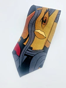 Corbata de Colección Paul Rodon 100% Seda Cubismo Arte Abstracto Cara Hombre - 56 1/2" x 3 7/8" - Imagen 1 de 6