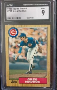 Greg Maddux Rookie Card 1987 Topps Traded 70T CGC 9 MINT - Picture 1 of 2