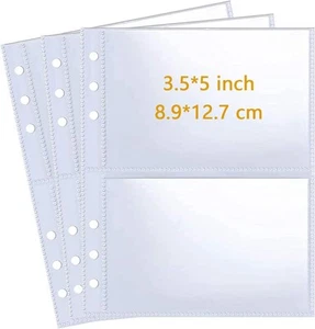 30 Pack Ultra-Clear 120 Pockets 3.5x5” Photo Sleeves for A5 Binders - Picture 1 of 16