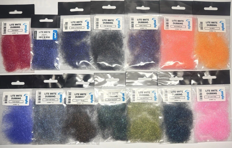 SYBAI LITE BRITE DOBLAJE / LOTE DE 14 PAQUETES / PESCA CON MOSCA ATADO 1 Foto 1 de 1