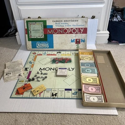 De colección Monopoly Edición 1961 Parker Brothers Original Y Completo En Caja En Caja Foto 1 de 4