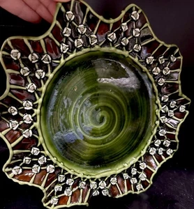 Vtg. 1983 Mackenzie Childs ~ Wittika Pickles 9.5" Salad Plate - Picture 1 of 9