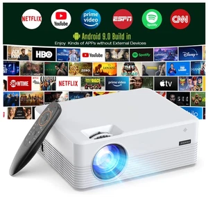 4K 1080P Projector Wifi Bluetooth Android Smart LED Beamer Home Theater Movie - Picture 1 of 7