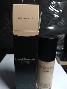 BareMinerals Barepro Performance Wear Liquid Foundation SPF20 GOLDEN IVORY  NIB - Picture 1 of 4