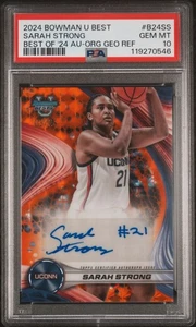 2024-25 Bowman Best U Sarah Strong Orange Geometric Auto #3/25 PSA 10 Gem Mint!! - Picture 1 of 2