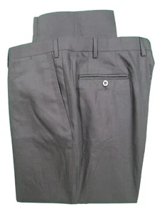 Isaia Napoli Mens Charcoal Flat Front S160s Aquaspider Dress Pants 40x27.5 - Picture 1 of 3