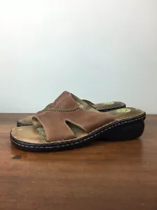 Earth Spirit Shoes Women’s Size 8 Gelron 2000 Hope Brown Leather Slide Sandals - Picture 1 of 12
