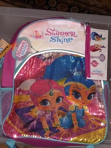 SHIMMER & SHINE 16" Full-Size School Backpack w/ pencil case & stickers NWT - Picture 1 of 2