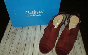 Callisto Emerson Damen-Sandale mit Absatz offene Zehenpartie Fersenriemen (rot) Größe 11M - Bild 1 von 5