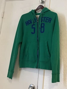 New Hollister Green Hoodie Sweatshirt Men's L Large M Med - Picture 1 of 3