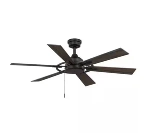 Ceiling Fan Home Decorators 51235 Makenna 52" Indoor/Covered Outdoor Matte Blck - Picture 1 of 5