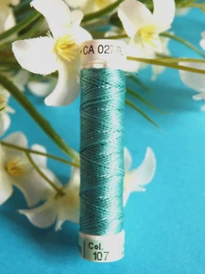 146B/ Beautiful Reel Of Pure Silk Thread Gutermann Blue South Sea No. 107 - Picture 1 of 1