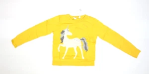 Gap Kids Unicorn Print Pullover Sweater Gold Yellow Long Sleeve Youth Girl M (8) - Picture 1 of 8