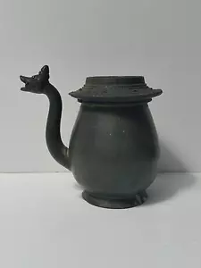 Tetera de bronce china antigua - Imagen 1 de 8