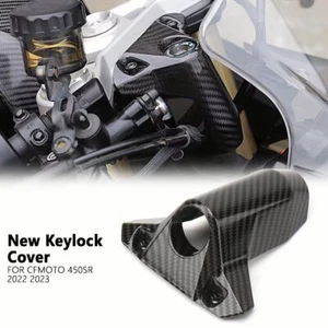 For CFMOTO 450SR Motorcycle 22-23 Carbon fiber Front Cover Door Keyhole Guard - Foto 1 di 5