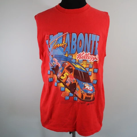 Vintage Red Terry Labonte Kellogg's Racing Sleeveless T-Shirt Men's Size XL Cover