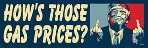 How's Those Gas Prices, 9x3 make a statement Bumper Sticker M216 - Picture 1 of 1