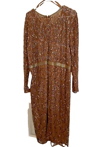 MAC DUGGAL verziertes mittellanges Säulenkleid Illusion 5518 KUPFER Größe 24W 498 $ - Bild 1 von 16