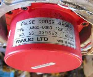 FANUC aA64 PULSE CODER ENCODER A860-0360-T201 w/COVER Used Take Out / V TOP - Picture 1 of 11