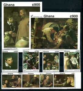 GHANA 1992 GRANADA Velázquez pinturas 2 S/S y juego completo MNH (K106) - Imagen 1 de 1