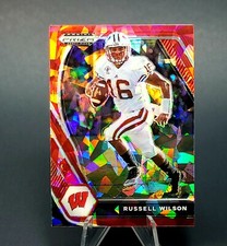 Russell Wilson 2021 PANINI CRACKED ICE  BADGERS SP PRIZM FS CARD -MINT 